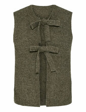 Pcsilly Sl Rev Tie Vest Knit Noos Bc Pieces Brown