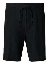 Slhregular-leroy Linen Bld Shorts Noos Selected Black