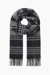 Woven Wool Logo Scarf - Black/vanilla Ice - Mads Nørgaard - Sort One Size