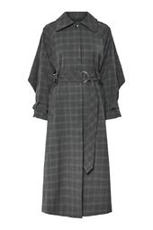 Y.a.s - Jakke - Cicco Ls Long Coat S. - Dark Grey Melange W. Black