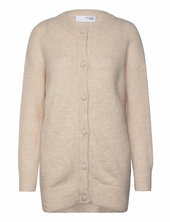 Slfsia Ras Ls Knit Long Cardigan Selected Beige