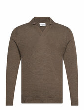 Casual L/s V-neck Polo Knit Lindbergh Brown