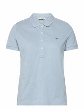 Slim Sheild Cap Sleeve Pique Polo Gant Blue