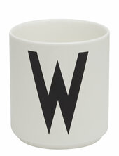 Porcelain Cup A-z, Æ, Ø Design Letters White