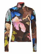 Elastic High Neck Collared Top, 224 Stine Goya Patterned