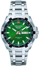 Swiss Alpine Military Herreur 7043.1134 Day-date Grøn/stål Ø42 Mm