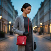 Style Panda I Flot Rødt Læder. Det Stilfulde Valg Til Hverdag Og Fest. Funktion Møder Flot Form I Denne Mindre Feminine Skuldertaske