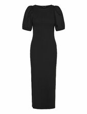 Sasia Rib Puff Slv Midi Dress French Connection Black