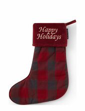 Happy Holidays Cotton Flannel Stocking Lexington Home Red