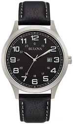 Bulova Herreur 96b276 Dress Sort/læder Ø42 Mm