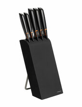 Edge Knife Block With 5 Knives Fiskars Black