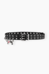 Double Eyelet Belt Safety Pin A7067 - Black - Ganni - Sort Xs/s