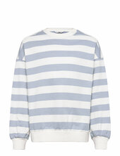 Striped Cotton-blend Sweatshirt Mango Blue