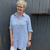 Storskjorte / Tunika "haddasz" Hvide & Blå Striber - Saint Tropez