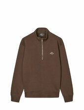 Standard Half Zip Logo Sweat Mads Nørgaard Brown