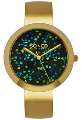 So & Co New York Dameur 5249.3 Soho Sort/gul Guldtonet Stål Ø38