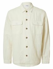 Slh-leroy Linen Blend Overshirt Ls Noos Selected Cream