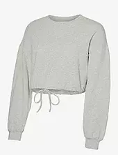 Mlmanon L/s Crop Sweat Top Mamalicious Grey