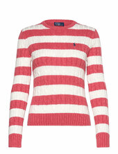 Striped Cable-knit Cotton Sweater Polo Ralph Lauren Pink