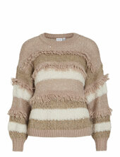 Vituri O-neck L/s Sequin Knit Top Vila Beige