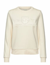 Reg Tonal Shield C-neck Sweat Gant Cream