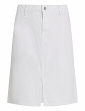 Dnm Knee Straight Skirt Rw White Tommy Hilfiger White