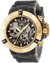 Invicta Herreur 37327 Subaqua Sort/gul Guldtonet Stål Ø50 Mm