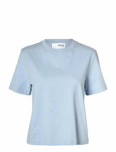 Slfessential Ss Boxy Tee Noos Selected Blue