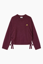 Future Wool Mix Oversized O-neck K2631 - Burgundy - Ganni - Bordeaux S/m