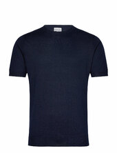 Man Fine Knit T-shirt Davida Cashmere Navy