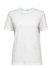 Slfmyessential Ss O-neck Tee Noos Selected White