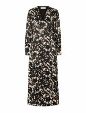 Slfjustine Ls Aop Ankle Wrap Dress B Selected Black