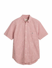 Reg Seersucker Stripe Ss Shirt Gant Red
