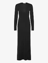 Long Dress With Open Back Mango Black