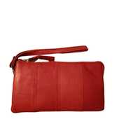 BemÆrk: 2. Sortering. Style Kangaroo I Rød. Stor Pung / Clutch I Læder Med En Fantastisk Indretning (copy)