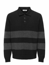 Onshope Rlx Ls Polo Knit Life Only & Sons Black
