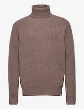 Eddie Wool Rib Rollneck Knit Les Deux Beige