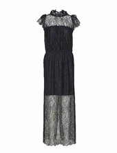 Long Ruffled Lace Dress Designers, Remix Black