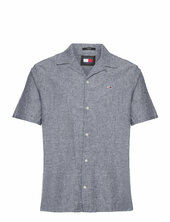 Tjm Linen Blend Camp Shirt Ext Tommy Jeans Navy