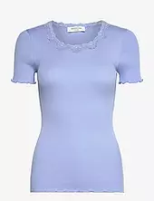 Rwbeatha Ss Regular O-neck Lace T-s Rosemunde Blue