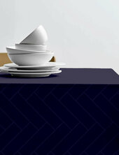 Dug 140x370 Tiles Damask Indigo Södahl Blue