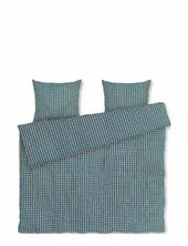 Bæk&bølge Bed Linen 200x220 Cm Blue/ochre Dk Juna Blue