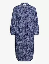 Viscose Midi Dress With All-over Print Esprit Casual Blue