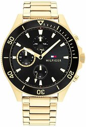 Tommy Hilfiger Herreur 1791919 Larson Sort/gul Guldtonet Stål Ø46 Mm
