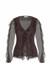 Vifalia L/s Frill Kimono Top/ka Vila Brown