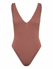 Seadive Deep V Neck Piece Seafolly Brown