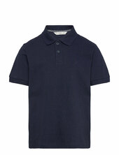Short-sleeved Cotton Polo Shirt Mango Navy