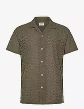 Embroidery Cotton Shirt S/s Lindbergh Khaki