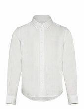 Cotton Linen Bd Ls Shirt Gant White