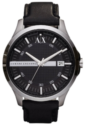 Armani Exchange Herreur Ax2101 Hampton Sort/læder Ø47 Mm